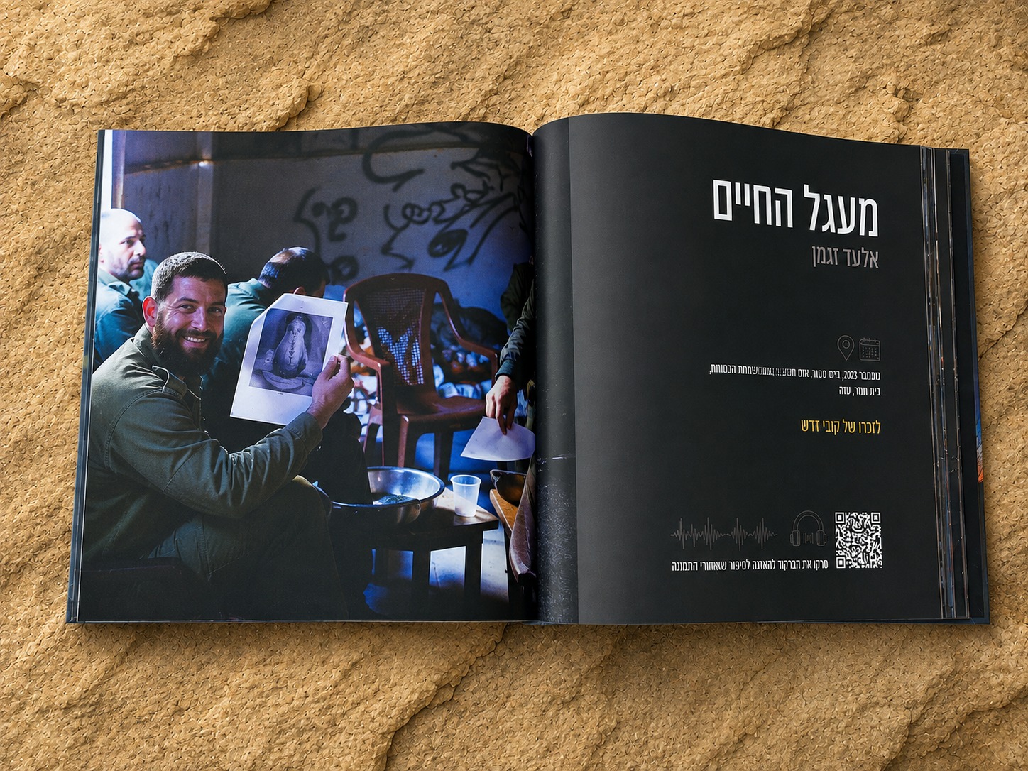 כפולה מתוך ספר צילומים מעוצב של חיילים
